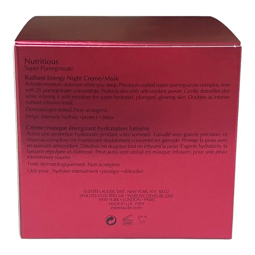 Estee Lauder Nutritious Super-Pomegranate Radiant Energy Night Creme/Mask  1.7oz
